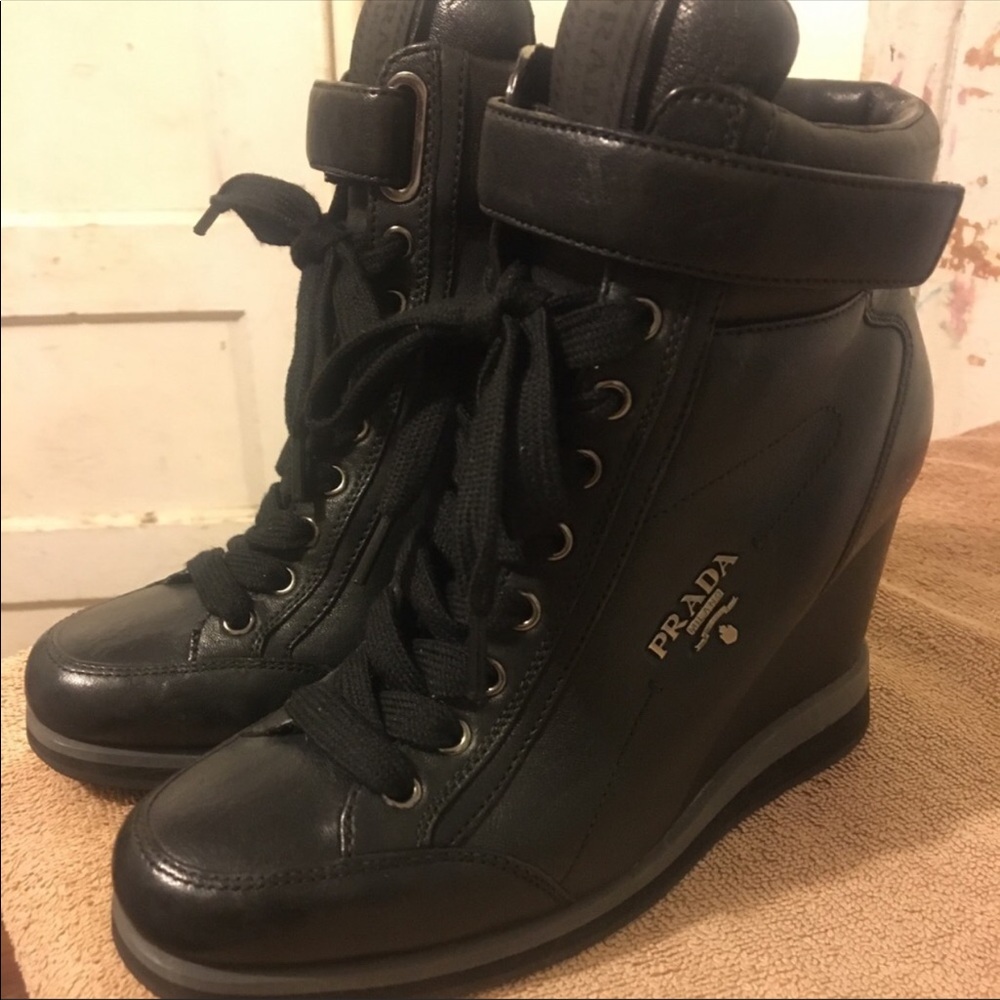 Prada sneaker wedges !!!